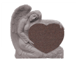 Small Angel Holding heart 2-2.5x0-6x2-8.5 P5 China Pink Fully Carved Angel w/ Roses