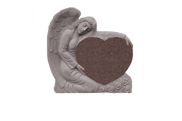 ANG098CACP.png Large Angel Holding Heart 3-0x0-8x3-0 AP China Pink Fully Carved Angel w/ Roses - Image 1