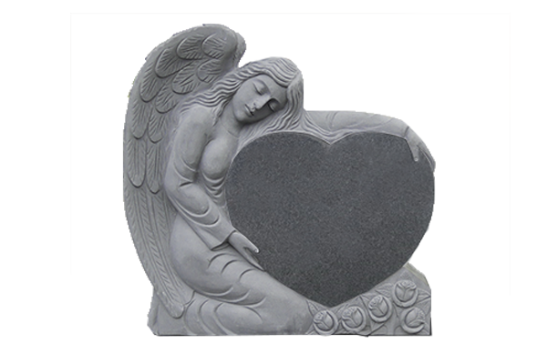ANG098CADCG.png Large Angel Holding Heart 3-0x0-8x3-0 P5 Dark Cloud Grey Fully Carved Angel w/ Roses - Image 1