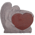 Large Angel Holding Heart 3-0x0-8x3-0 AP India Red Fully Carved Angel w/ Roses