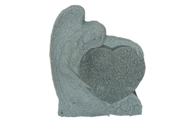 ANG098CALG.png Large Angel Holding Heart 3-0x0-8x3-0 AP China Grey Fully Carved Angel w/ Roses - Image 1