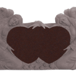 Double Angel Holding Hearts 4-2x0-8x2-6 AP India Red Fully Carved Angels w/ Roses