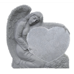 * Small Angel Holding Heart 2-2.5x0-8x2-8.5 AP China Grey Fully Carved Angel w/ Roses