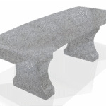 Curved Bench w/ Chamfers 4-0x1-4x0-4 AP China Grey (2) Curved Legs 1-2x0-4x1-2 3" Curve on Seat, Cut From 19" Block