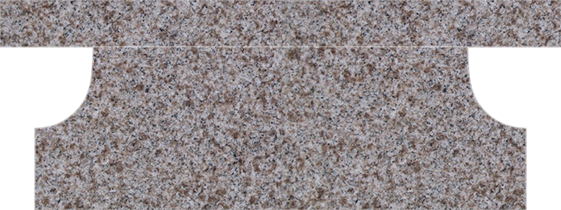 BEN148APIPR.png Cremation Pedestal Bench 4-0x1-2x0-4 AP Imperial Rose Pedestal 3-6x0-10x1-2 w/ (2) 6"x10" Core Holes - Image 1