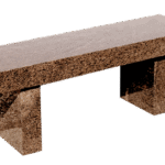 * Straight Seat & Harp Leg Bench 3-0x1-2x0-4 AP Rustic Brown (2) Harp Legs 1-0x0-4x1-2