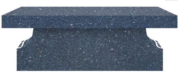 BEN184APBP.png Pedestal Bench 3-0x1-2x0-4 AP Blue Pearl Pedestal 2-6x0-8x1-2 - Image 1