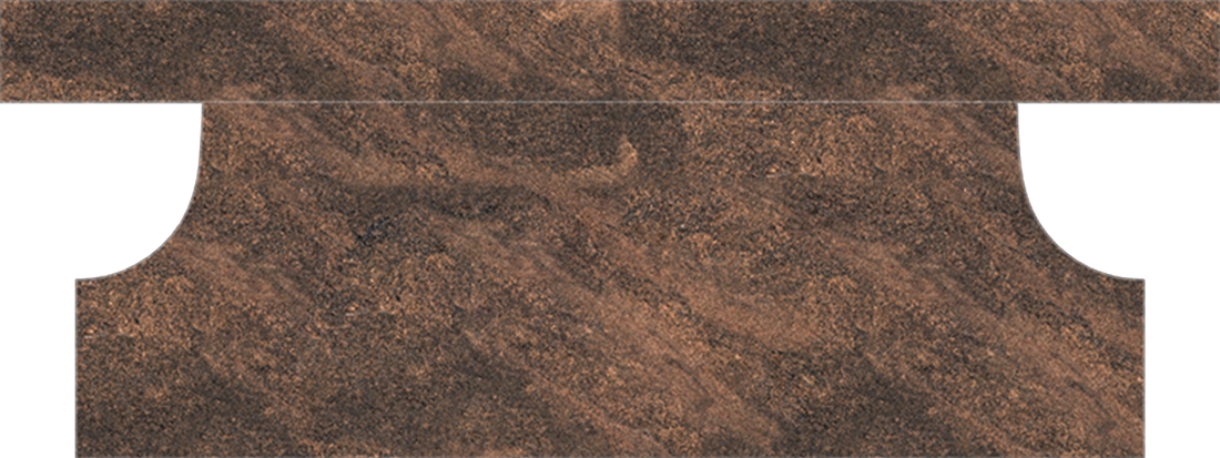 BEN187APRU.png Pedestal Bench 4-0x1-2x0-4 AP Rustic Brown Pedestal 3-6x0-8x1-2 - Image 1