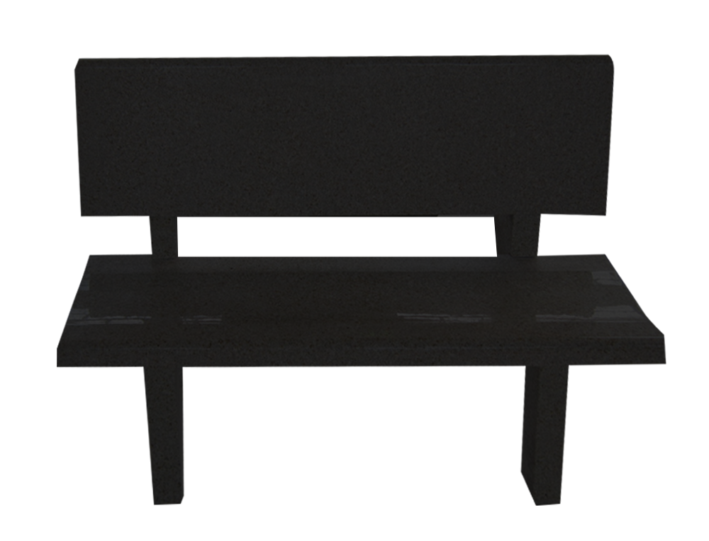 BEN265APJB.png Park Bench 3-0x1-2x0-2 AP Jet Black Back 3-0x0-2x1-2; (2) Legs 1-8x0-2.5x2-6 - Image 1