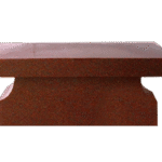 Cremation Pedestal Bench 3-0x1-2x0-4 AP India Red Pedestal 2-6x0-10x1-2 w/ (2) 6"x8" Core Holes