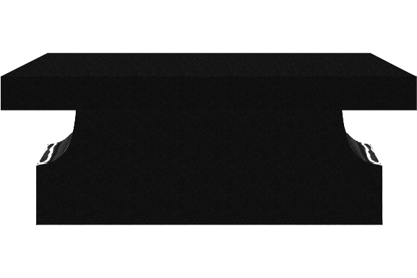 BEN266APJB.png Cremation Pedestal Bench 3-0x1-2x0-4 AP Jet Black Pedestal 2-6x0-10x1-2 w/ (2) 6"x8" Core Holes - Image 1