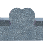 * Cremation Heart Pedestal Bench 4-0x0-8x2-4 AP Blue Pearl (2) Seats 1-3.875x1-2x0-4; (2) 6"x10" Core Holes in Pedestal