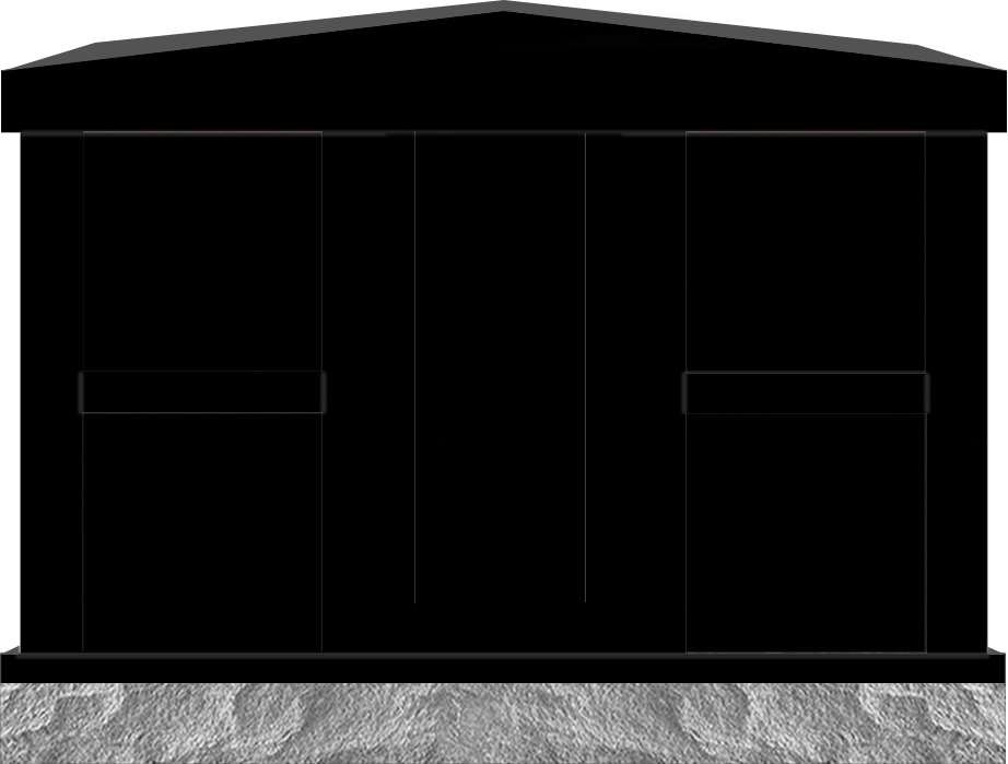 COL178JBJB_4NICHE.png 4 Niche Columbarium w/ Alcove 4-2x1-5x3-2 Jet Black Jet Black Walls & Doors; 2" Margin on Base CFS-L-LP-105 - Image 1