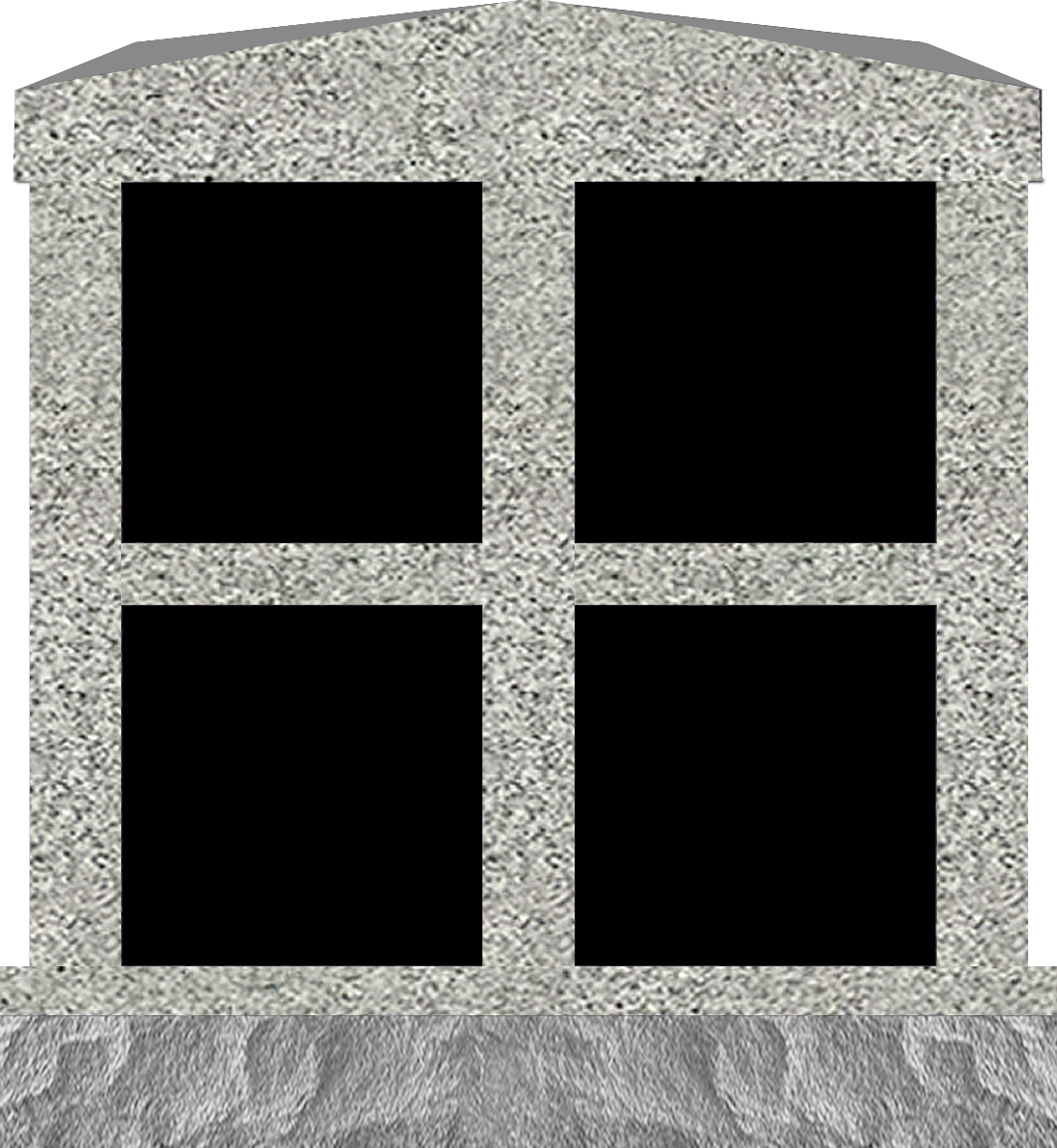 COL264LGJB_4NICHE.png 4 Niche Columbarium w/o Alcove 2-11x1-5x3-2 China Grey/JB China Grey Walls/Jet Black Doors - Image 1