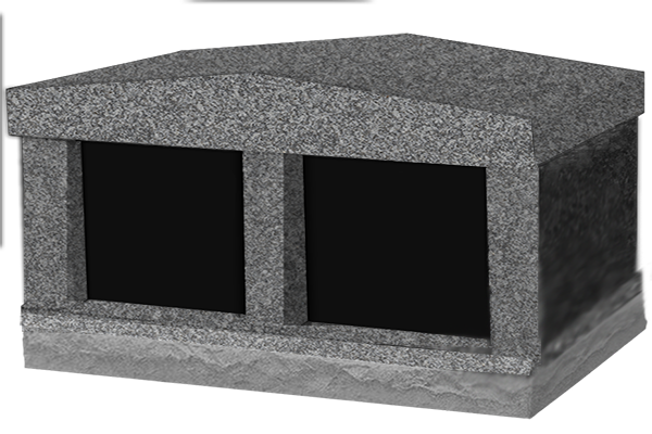 COL272LG_2NICHE.png 2 niche columbarium side by side 2-9x1-5x1-11 China Grey grey walls, black doors -no alcove - Image 1