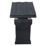 Open Book Cremation Pedestal AP Dark Cloud Grey Book 2-0x1-8x0-3; Support 0-10x0-10x0-10; Cap 1-5x1-5x0-2 Pedestal 1-5x1-5x1-10 w/ (2) 6"x10" Core Holes