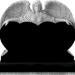 Design 25777 Angel Over Hearts 4-0x0-8x3-0 AP Jet Black Fully Carved Angel Holding Double Heart