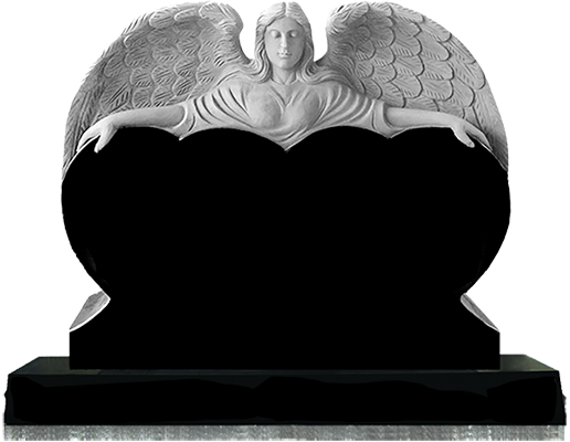 DES25777JB.png Design 25777 Angel Over Hearts 4-0x0-8x3-0 AP Jet Black Fully Carved Angel Holding Double Heart - Image 1