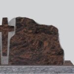 Design 26047 As Shown 4-0x0-8x2-4 Polish 2/BRP Aurora Red 1/2" recessed stippled area around cross as shown front only back -flat, polished