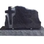 Design 26047 As Shown 4-0x0-8x2-4 Polish 2/BRP Bahama Blue 1/2" recessed stippled area around cross as shown front only back -flat, polished