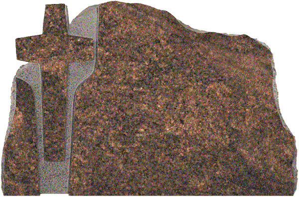 DES26047RU.png Design 26047 As Shown 4-0x0-8x2-4 P2/BRP Rustic Brown 1/2" recessed stippled area around cross as shown front only back -flat, polished - Image 1