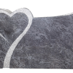 Design 33628 As Shown 3-6x0-6x2-2 AP Bahama Blue custom shape curved die w/ heart U-Sunk pebbled border around heart as shown, on front only