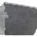 Design 62009 4-0x0-6x2-4 P2/BRP Dark Cloud Grey Scalloped Edges, Rock Pitching Next to Cross & Flowers Back Flat Polished