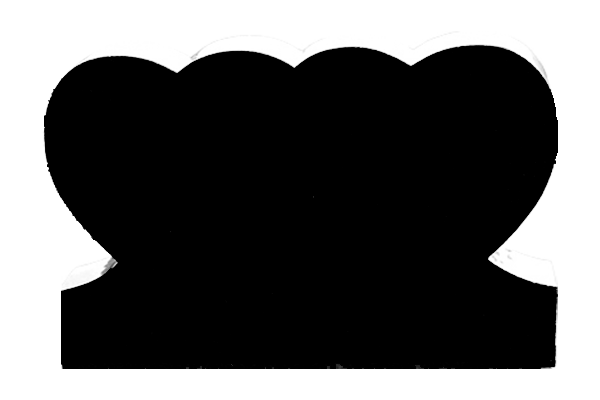 HRT037P2JB.png Double heart 4-0x0-8x2-4 P2/BRP Jet Black - Image 1