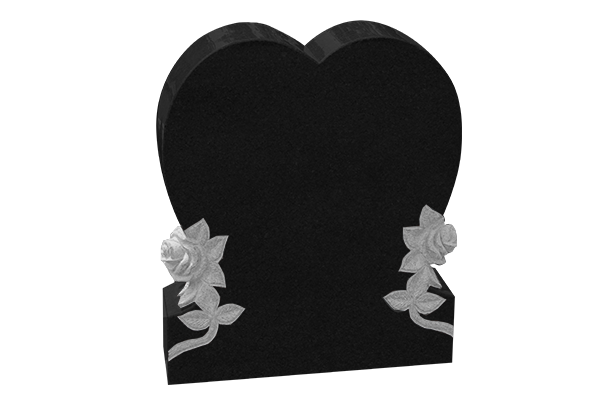 HRT111CAJB.png Single Heart with Flowers 2-0x0-6x2-4 AP Jet Black - Image 1