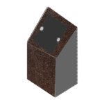 Single Cremation Pillar 1-0x0-9x1-6 P5 Tan Brown (1) 6x10 core hole with lid and 1" rosettes