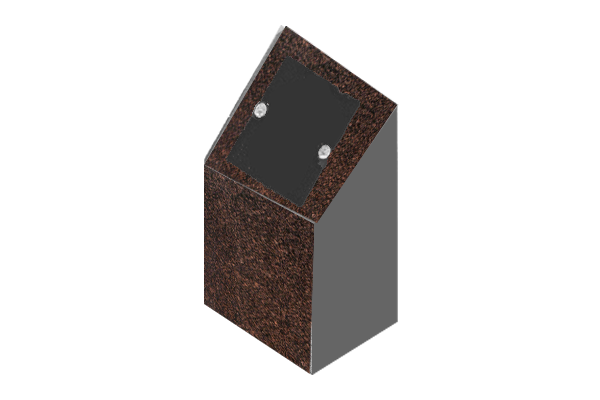 PIL269P5TB.png Single Cremation Pillar 1-0x0-9x1-6 P5 Tan Brown (1) 6x10 core hole with lid and 1" rosettes - Image 1