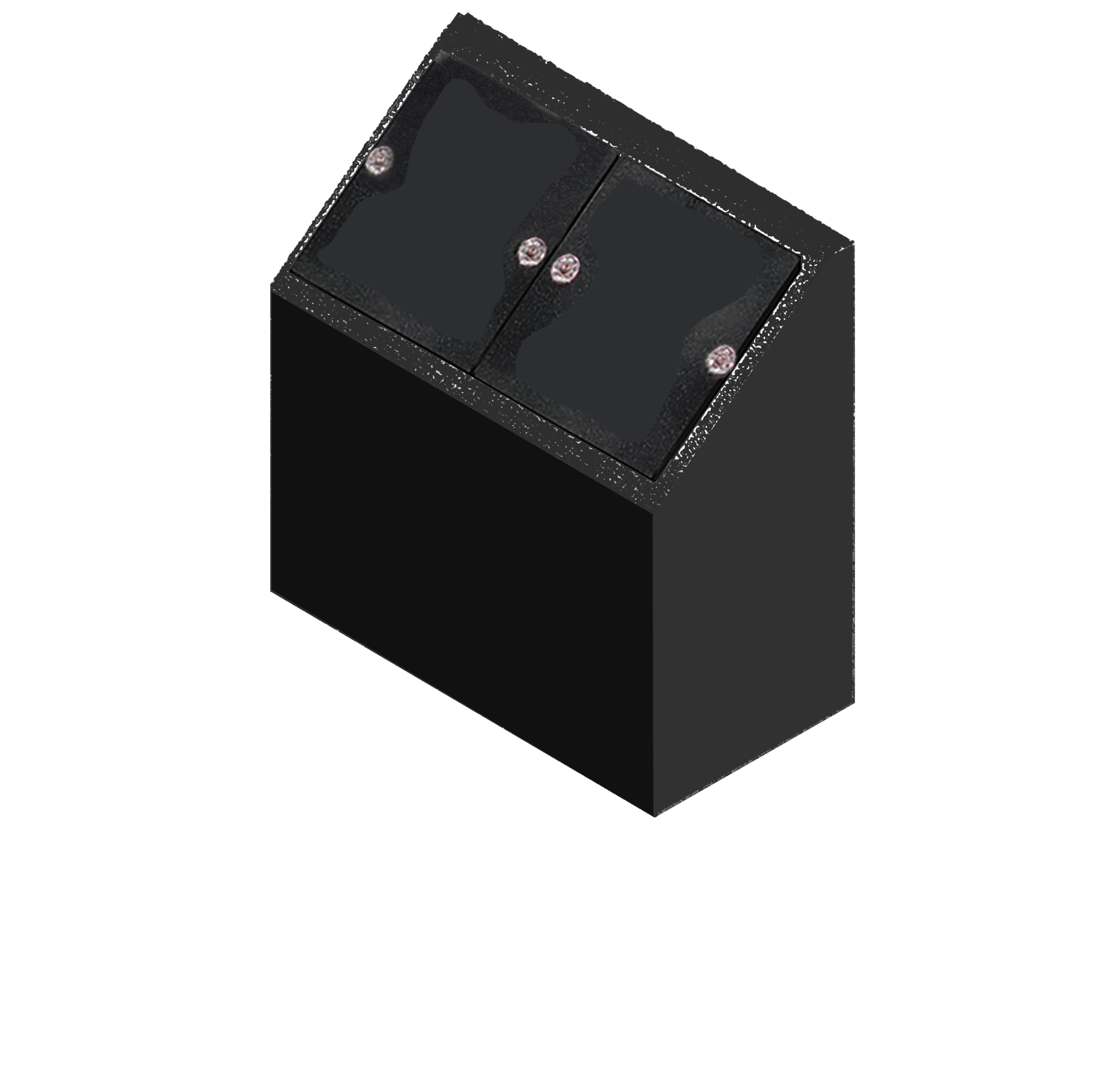 PIL271P5JB.png Companion Cremation Pillar 1-6x0-9x1-6 P5 Jet Black (2) 6x10 core holes with lids and 1" rosettes and key - Image 1