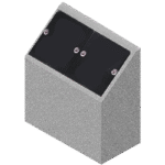 Companion Cremation Pillar 1-6x0-9x1-6 P5 China Grey (2) 6x10 core holes with (2) Jet Black lids 1" rosettes and with key