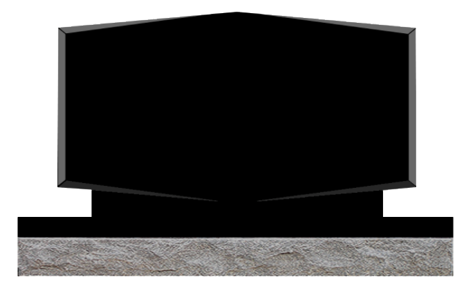 RTP166APJB.png Rooftop w/ Chamfers 4-0x0-6x2-4 AP Jet Black Chamfers and 3/4" Recess on Front Only, Checks on Bottom - Image 1