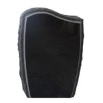 Rocked Wave 2-2x0-6x3-0 P2 Jet Black sawn bevel, rock border on face -back is flat polished