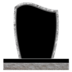 Rocked Wave 2-0x0-6x2-6 P2/BRP Jet Black sawn bevel, rock border on face -back is flat polished