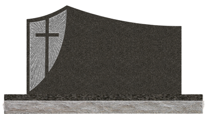 SBC166SPDCG.png Starburst Cross Design 4-0x0-6x2-4 CustomFinish DarkCloudGrey Carve Starburst Design on front w/polished Cross, rest polis back -flat, polished - Image 1