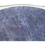 Stippled Border Serptop 3-0x0-6x2-0 P5 Bahama Blue Stippled Border, 1/2" Raised Oval Top w/ Polished Chamfers Back Flat Polished
