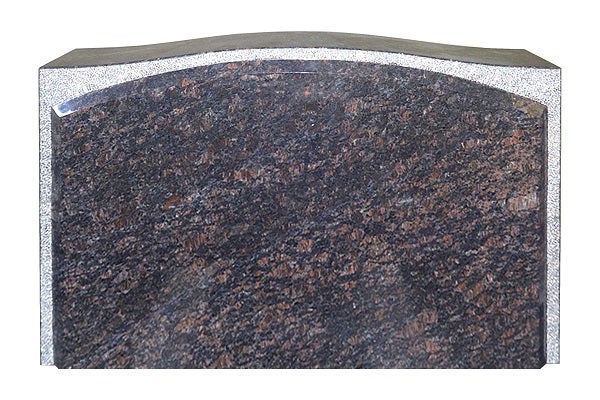 STI020P5TB.png Stippled Border Serptop 3-0x0-6x2-0 P5 Tan Brown Stippled Border, 1/2" Raised Oval Top w/ Polished Chamfers Back Flat Polished - Image 1