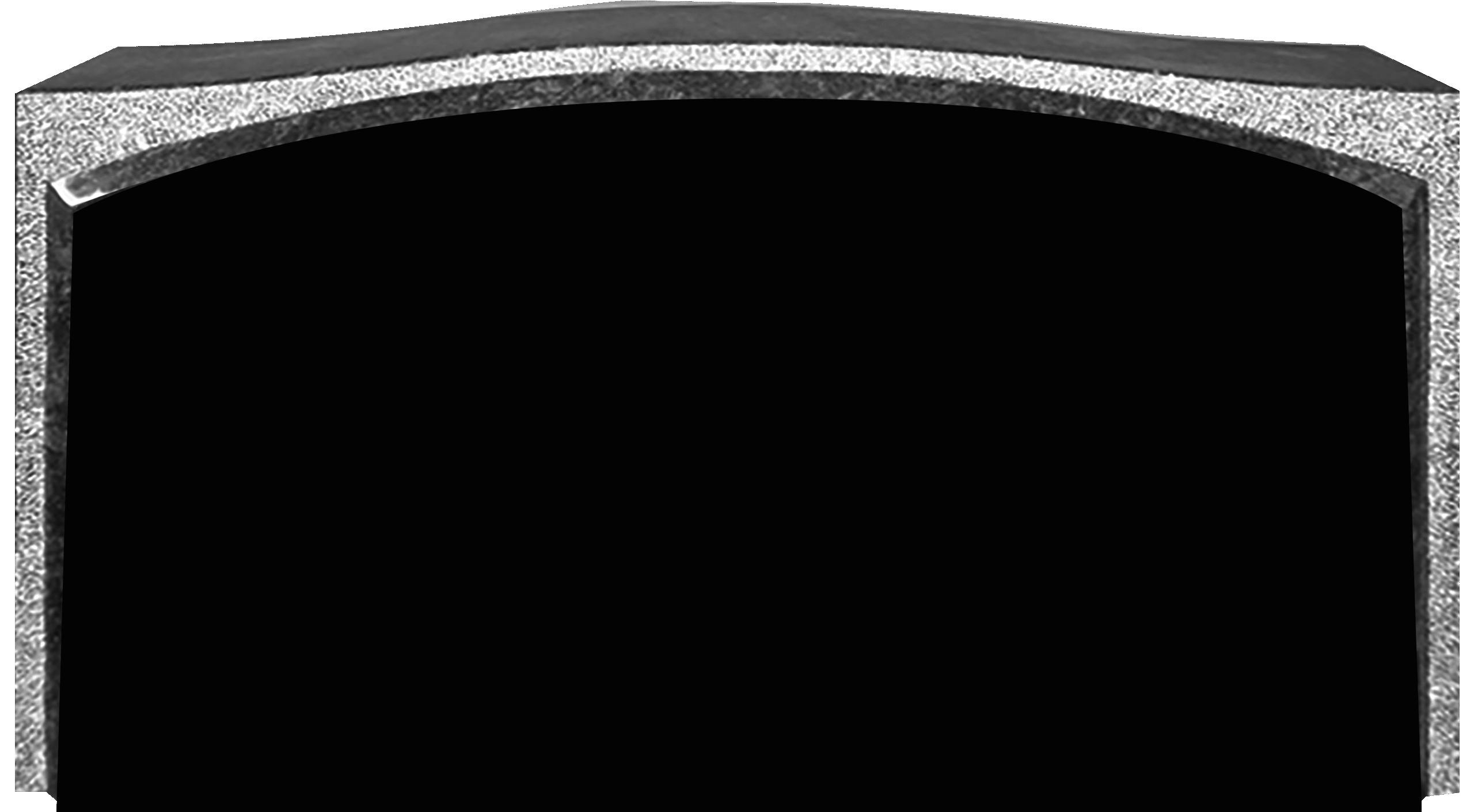 STI037P5JB.png Stippled Border Serptop 4-0x0-8x2-4 P5 Jet Black Stippled Border, 1/2" Raised Oval Top w/ Polished Chamfers Back Flat Polished - Image 1