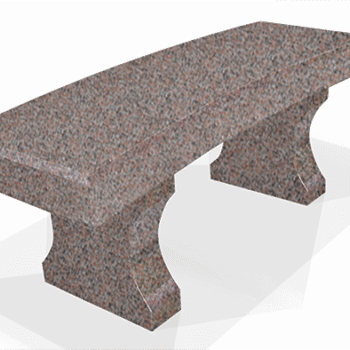 Curved Bench w/ Chamfers 4-0x1-4x0-4 AP Imperial Rose (2) Curved Legs 1-2x0-4x1-2 3" Curve on Seat, Cut From 19" Block