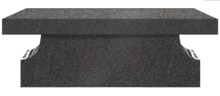Cremation Pedestal Bench 4-0x1-2x0-4 AP Dark Cloud Grey Pedestal 3-6x0-10x1-2 w/ (2) 6"x10" Core Holes