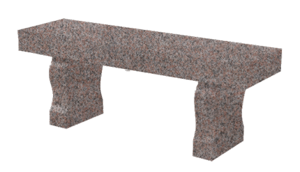 Straight Seat & Harp Leg Bench 4-0x1-2x0-4 AP Imperial Rose (2) Harp Legs 1-0x0-4x1-2