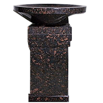 Companion Cremation Bird Bath 1-2x1-2x2-0 AP Tan Brown w/ (2) 6"x10" Core Holes; Bowl 2-0x2-0x0-5 Cap 1-2x1-2x0-2; Base 2-0x2-0x0-4 PFT/BRP, NO CARVED BIRD