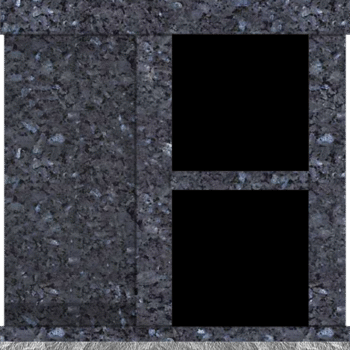 2 Niche Columbarium w/ Alcove 30.5x15.7x37.4 Blue Pearl/JB Blue Pearl Walls/Jet Black Doors; 2" Margin on Base CFS-A-139-inch