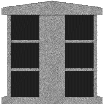 6 Niche Rooftop Columbarium 48x24x42 China Grey/Jet Black China Grey Walls/Jet Black Doors CFS-L-SY-252