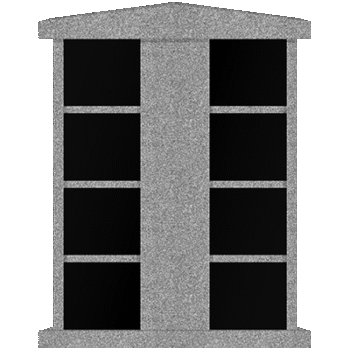 8 Niche Rooftop Columbarium 4-0x2-6x5-1 China Grey /Jet Black China Grey Walls/Jet Black Doors; 1 sided, 2x4 Niches CFS-L-086-INCH