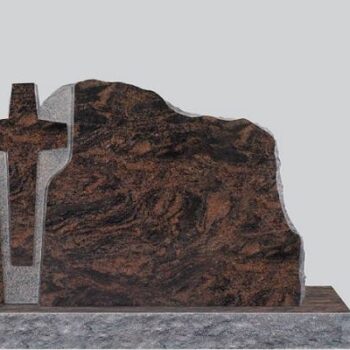 Design 26047 As Shown 4-0x0-8x2-4 Polish 2/BRP  Aurora Red 1/2" recessed stippled area around cross as shown front only back -flat, polished