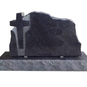 Design 26047 As Shown 4-0x0-8x2-4 Polish 2/BRP  Bahama Blue 1/2" recessed stippled area around cross as shown front only back -flat, polished