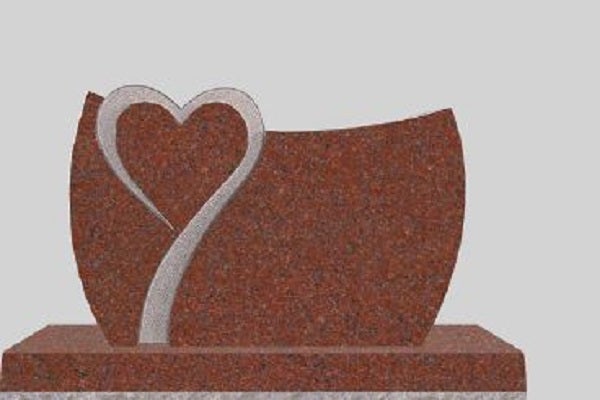 DES33628IR.png Design 33628 Stippled Heart 3-0x0-6x2-0 AP India Red Curved Die w/ Recessed Stippled Heart on Front Only - Image 1